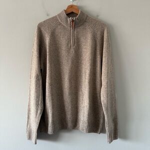 Wills 1/4 Zip 100% Wool Sweater Mens Medium Huckberry Outdoor Jumper Preppy